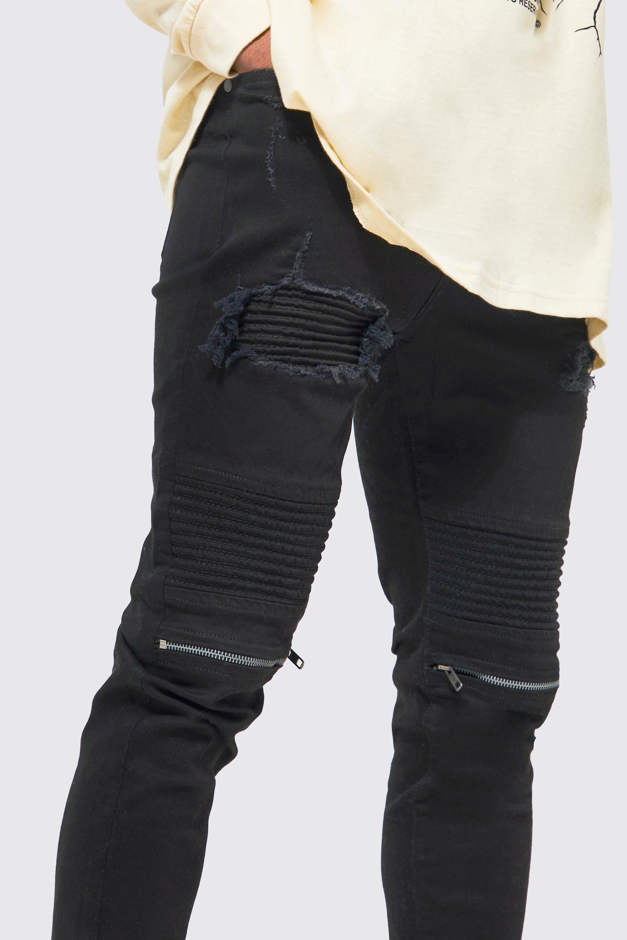 Biker jeans clearance with zips men's